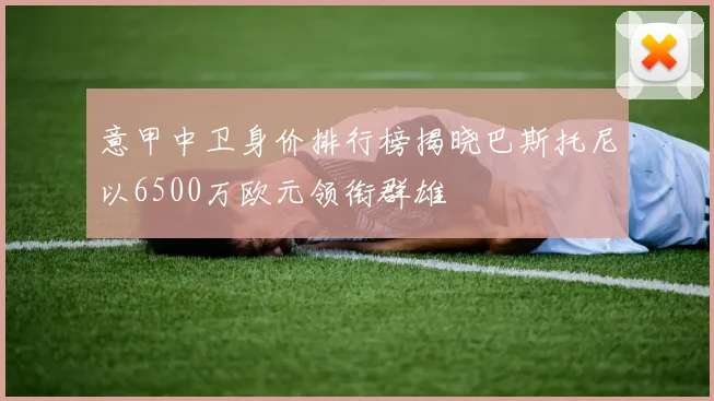 意甲中卫身价排行榜揭晓巴斯托尼以6500万欧元领衔群雄